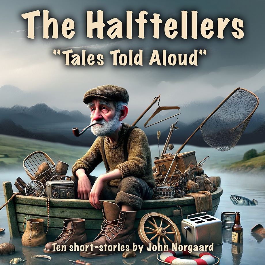 An old Irish fisherman in his little boat loaded with all of his odd catches